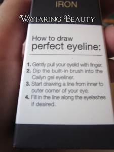 ...in case you didn't know how to use eyeliner, Cailyn puts it on the box. So no excuses! 